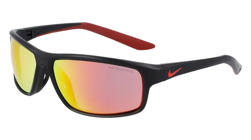 Nike Unisex RABID 22 M DV2153 010 Occhiali da sole Bio-iniettato Nero Rosso Squadrata Normale Specchiato