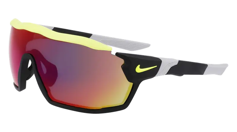 Nike Unisex SHOW X RUSH E DZ7369 010 Occhiali da sole Bio-iniettato Nero Grigio Maschera Normale Fotocromatiche