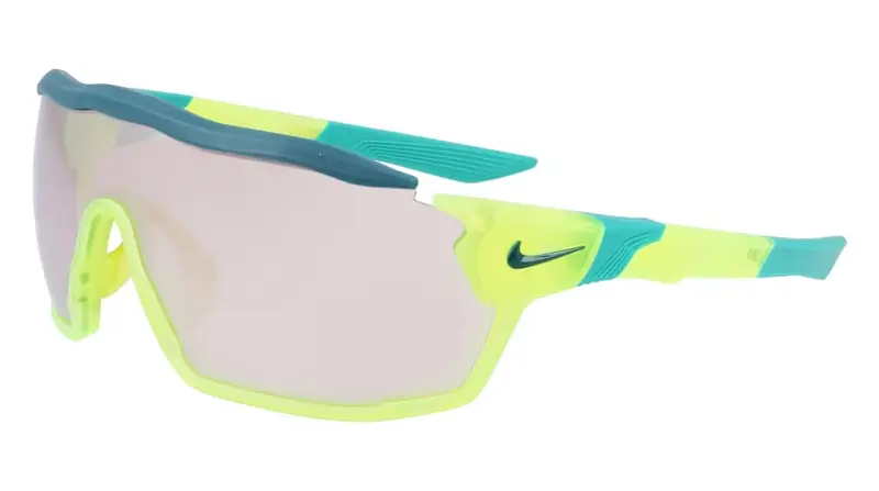 Nike Unisex SHOW X RUSH E DZ7369 702 Occhiali da sole Plastica Giallo Marrone Maschera Specchiate