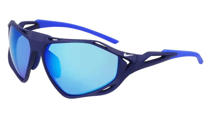 Nike Unisex ZEUS RISE IF1120X 492 Occhiali da sole Bio-iniettato Blu Blu Squadrata Normale Specchiato