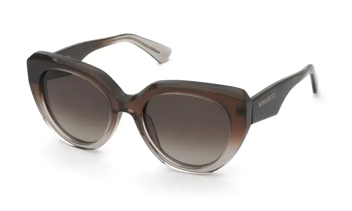 Nina Ricci Donna SNR404 0ACZ Occhiali da sole Acetato Marrone Farfalla Normale Sfumato