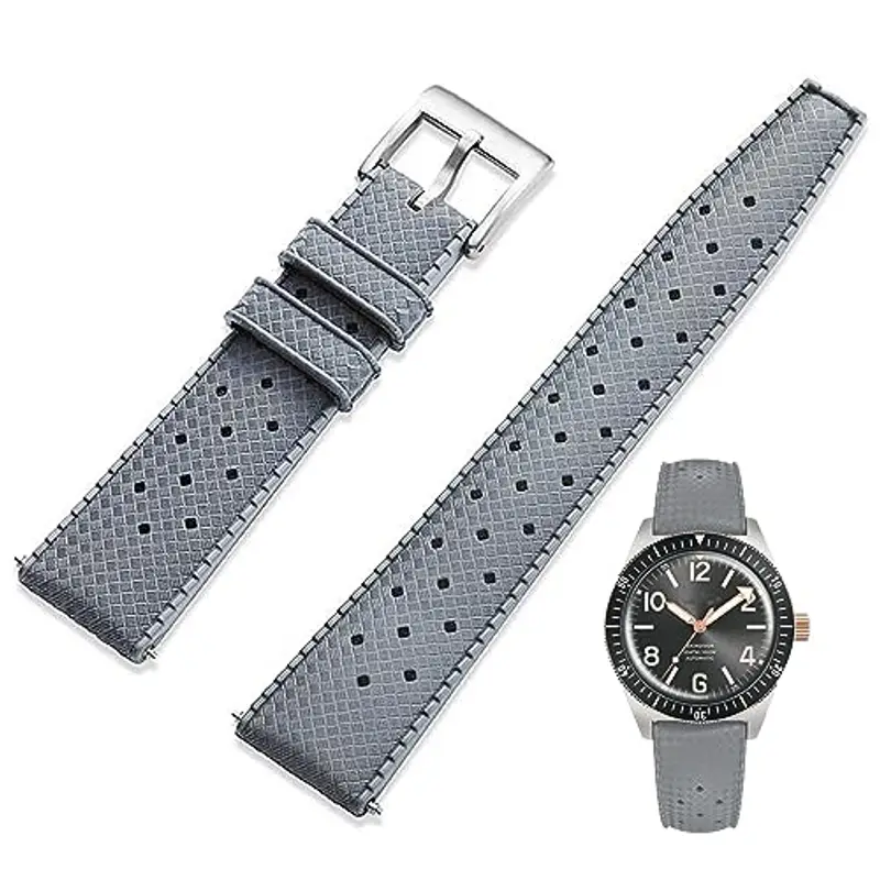 Niziruoup Cinturino Orologio Gomma Fluorurata FKM 18mm 20mm 22mm Tropical Stile Sgancio Rapido Cinturini FKM Rubber