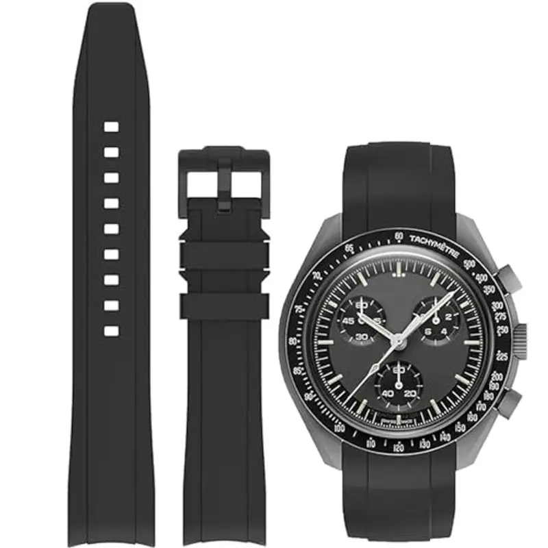 Niziruoup Cinturino Orologio Silicone Gomma Senza Spazi per Omega x Swatch Moonswatch Speedmaster/Rolex Watch/SEIKO 20mm Watch, Cinturino
