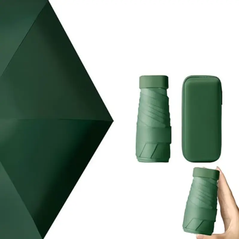 Nnicorns Travel Ombrello Pieghevole per Borsa con Custodia, Mini Ombrello Pioggia UV Protezione Sole, 6 costole ombrello portatile Per