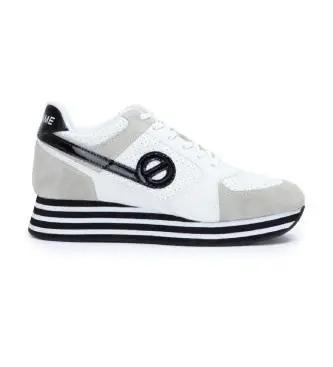 NO NAME per donna KNHAUN0 Scarpe da ginnastica bianche in pelle scamosciata Parko Jogger, Bianco, 3 a 5cm, Camoscio, Stringhe, Casual