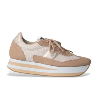 NO NAME per donna KNIMKS0 Sneakers in pelle marrone Flex Jogger, 1 a 3 cm, Stringhe, Casual