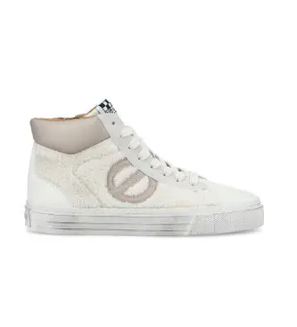NO NAME per donna LNGRCC0 Sneaker alta Strike beige, Tessuto, Basso, Stringhe, Casual