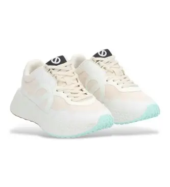 NO NAME per donna NNVEKND Sneakers Carter Jogger beige, Pelle, Basso, Stringhe, Casual Bianco
