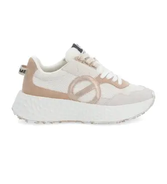 NO NAME per donna NNVEKSD Sneakers Carter Jogger in pelle beige e bronzo, 3 a 5cm, Stringhe, Casual