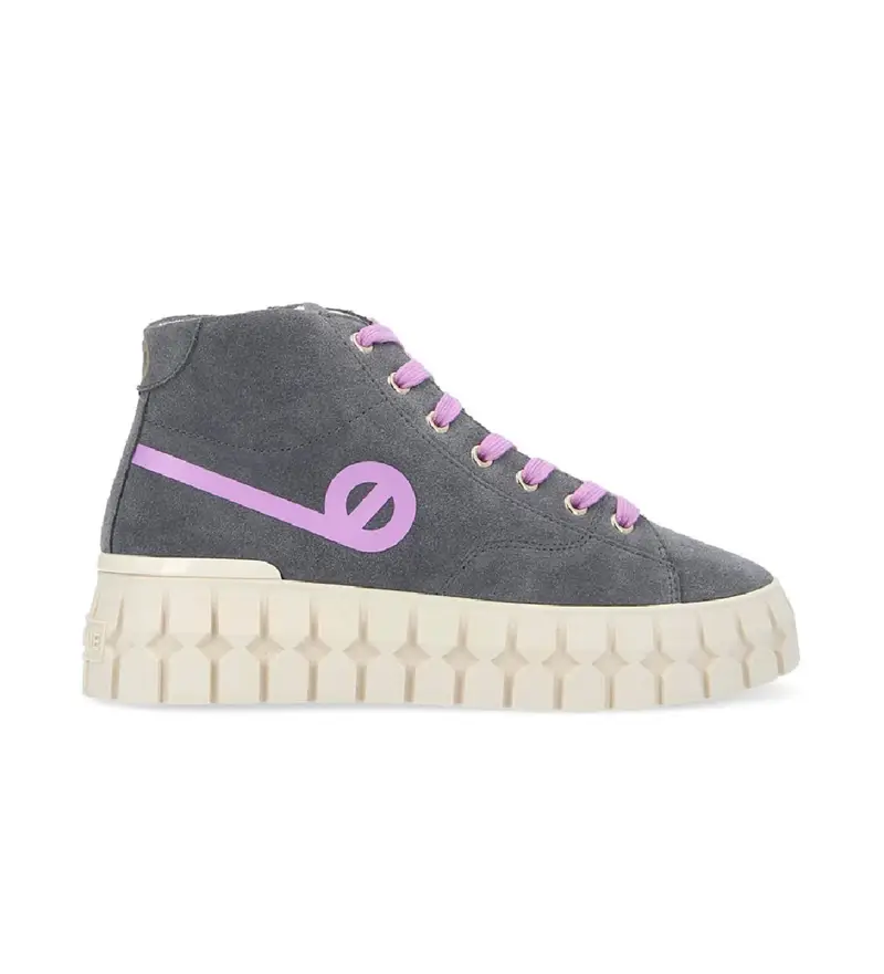 NO NAME per donna ONPMSP0 Sneakers Play Mid in pelle con cinturino alla caviglia in stile vintage, colore grigio, Basso, Stringhe, Cas