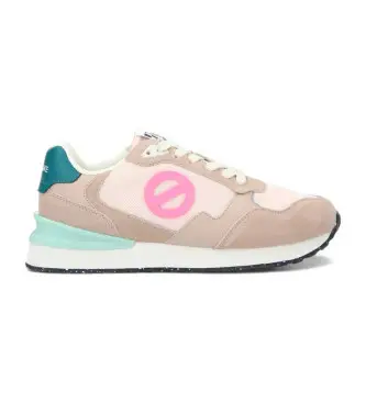 NO NAME per donna QNIPSM0 Sneaker Tova in pelle rosa, Basso, Stringhe, Casual Bianco