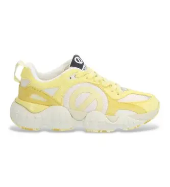 NO NAME per donna SNKMSKN Sneakers Krazee Runner in pelle gialla, Basso, Stringhe, Casual, Sportivo, Giallo