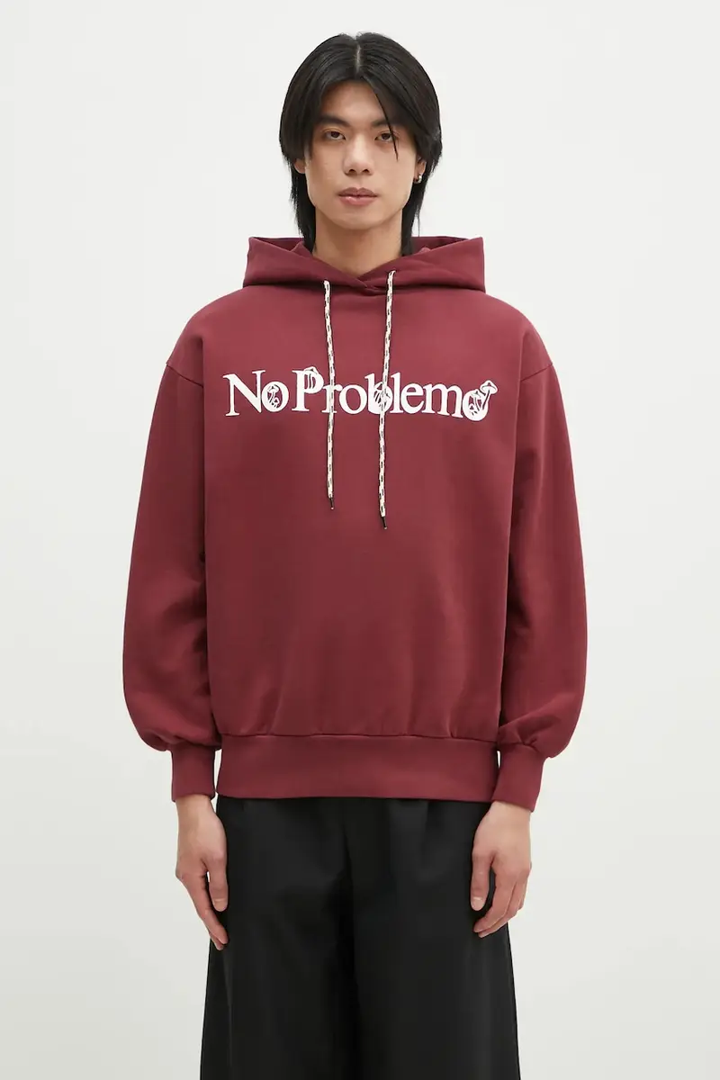 No Problemo felpa in cotone Funghi Problemo uomo colore granata con cappuccio NP20014.02