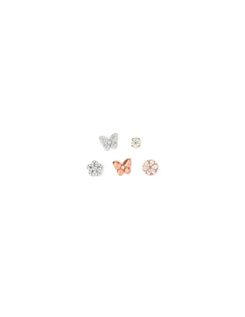 Nomination Set orecchini Sweetmadame in argento e oro rosa Fiori/Farfalle 242014/051