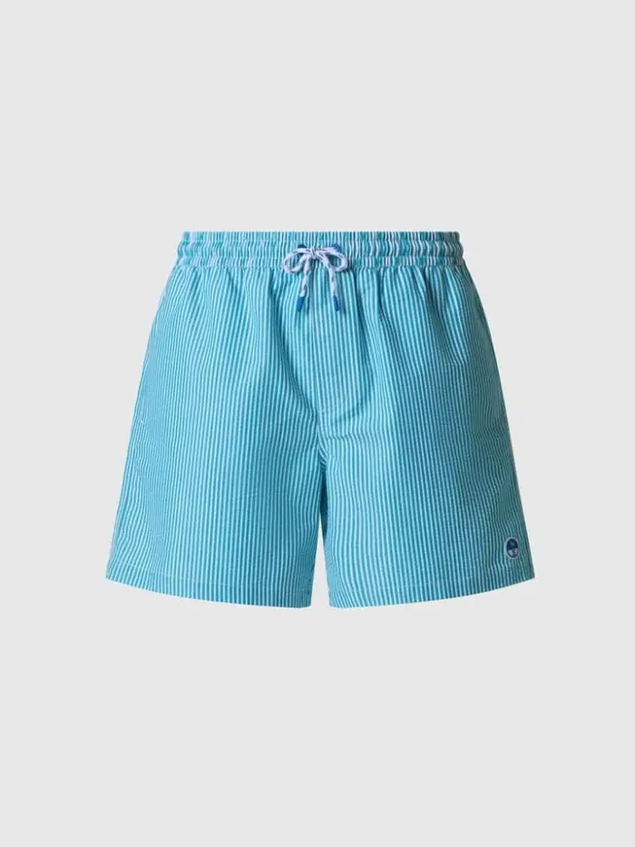 boxer mare a righe in seersucker celeste