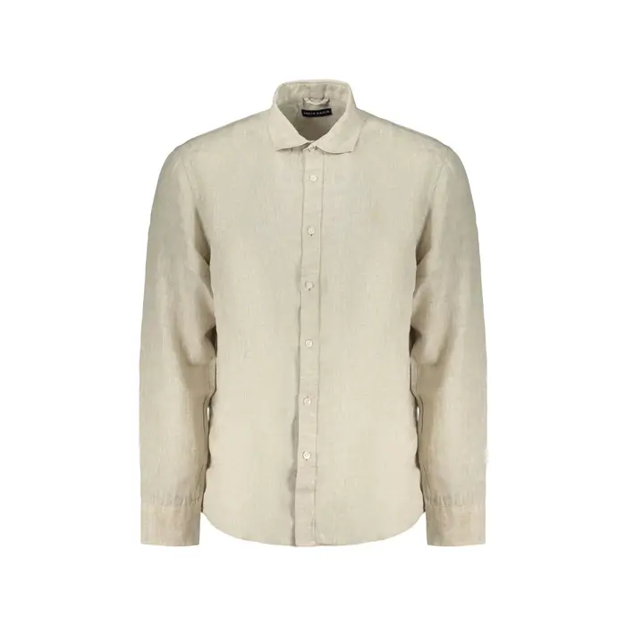 North Sails Camicia Maniche Lunghe Uomo Beige Ricamo