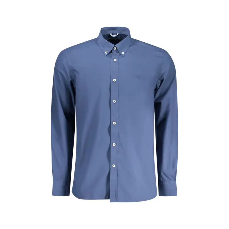 North Sails Camicia a Maniche Lunghe Uomo Blu con Ricamo