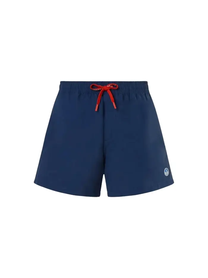 North Sails costume da bagno boxer in nylon dark denim con logo patch