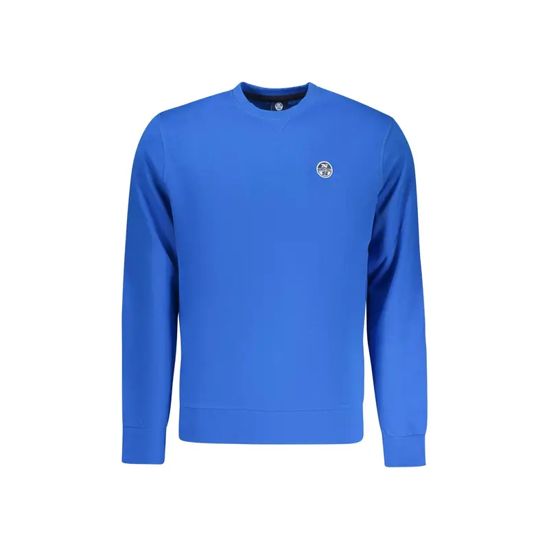 North Sails Felpa Uomo Blu Girocollo Garzata Applicazione Logo