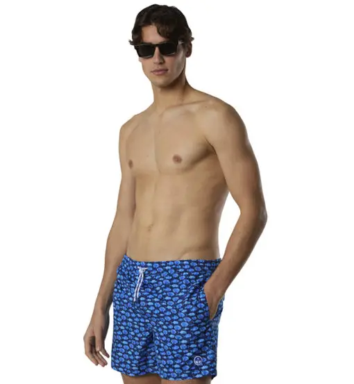 Ocean print Repreve® - costume mare - uomo Blue