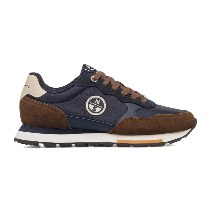 NORTH SAILS Sneakers blu e marroni da uomo con effetto scamosciato e logo