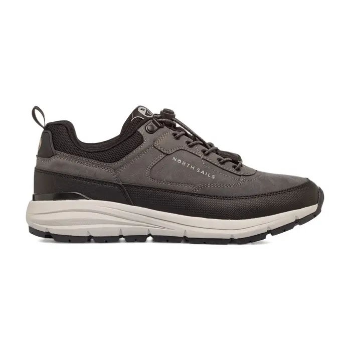 NORTH SAILS Sneakers grigie da uomo effetto scamosciato con lacci elastici e suola a contrasto