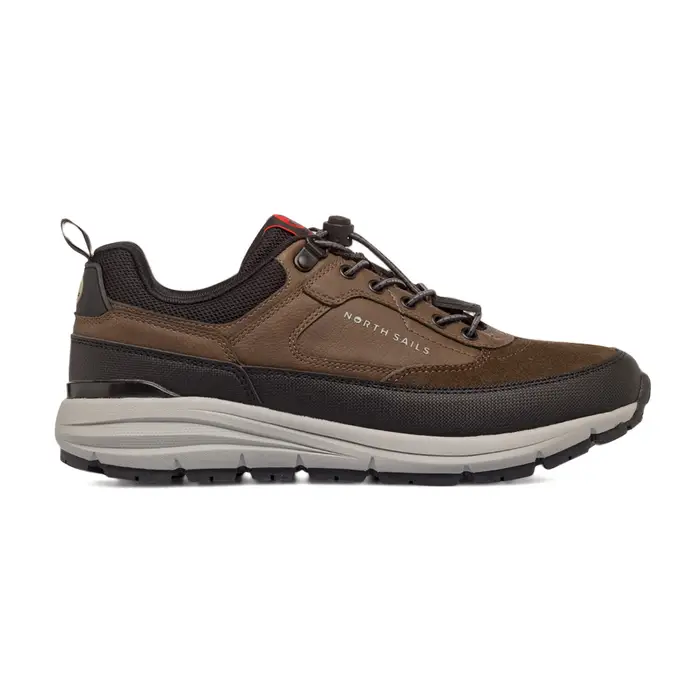 NORTH SAILS Sneakers marroni da uomo con lacci elastici e stemma laterale