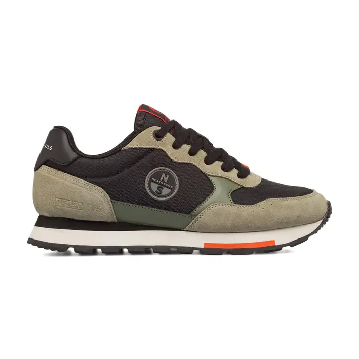 NORTH SAILS Sneakers uomo beige con lacci e stemma logo laterale