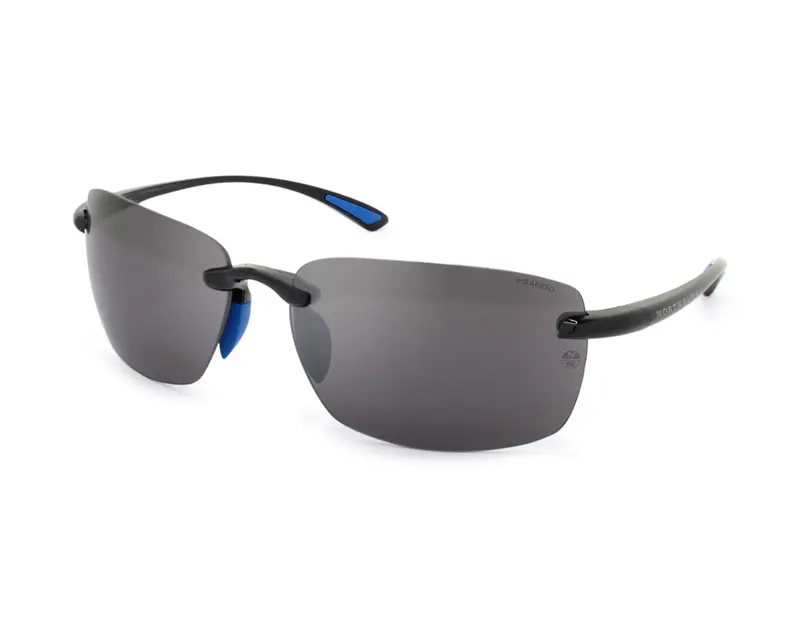 North Sails Unisex Halley NS001 Occhiali da sole Plastica Nero Grigio Squadrata Polarizzata