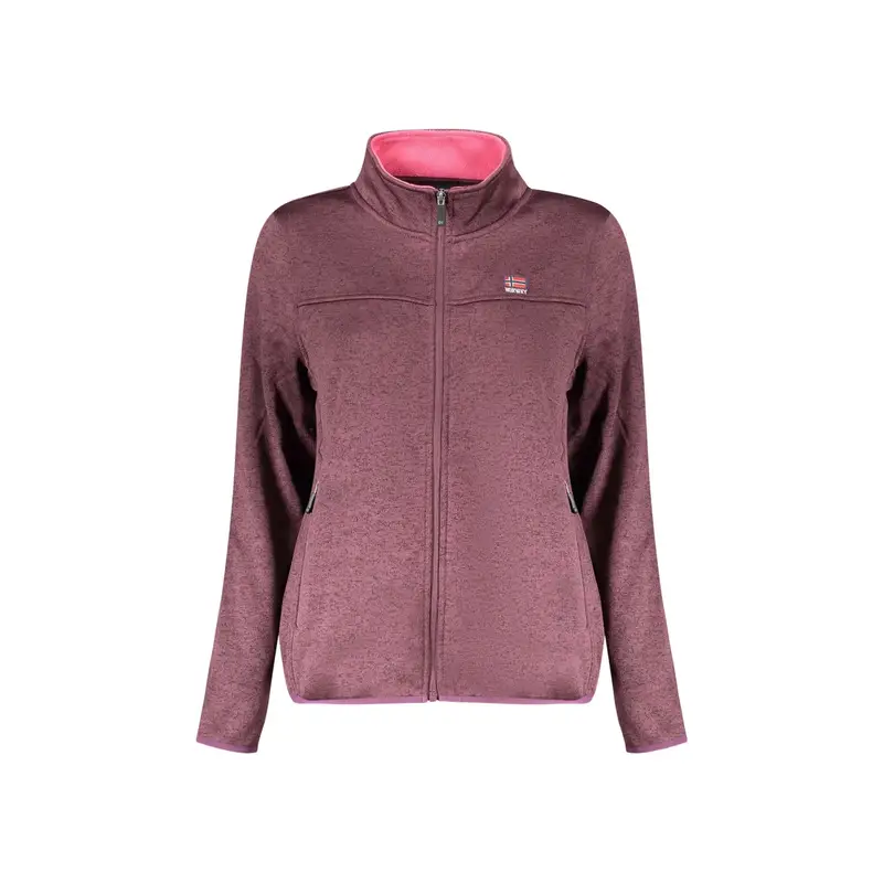 Norway 1963 Felpa Donna Viola Zip Felpata Dettagli Contrasto