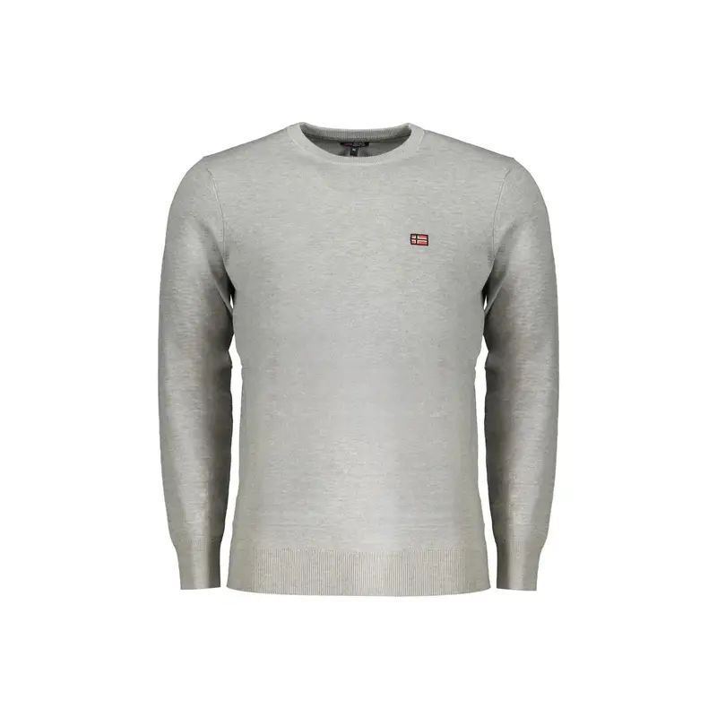Norway 1963 Maglia Uomo Bianca Girocollo con Ricamo e Logo Grigio
