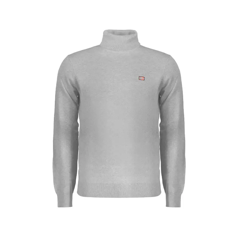 Norway 1963 Maglia Uomo Grigia Dolcevita con Ricamo e Logo Grigio