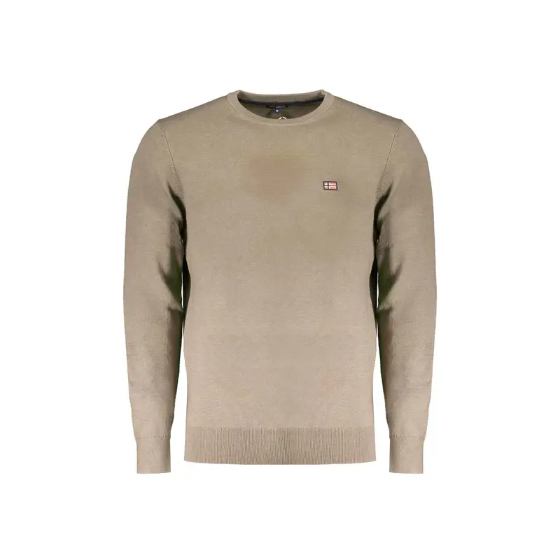 Norway 1963 Maglia Uomo Marrone Girocollo con Ricamo e Logo