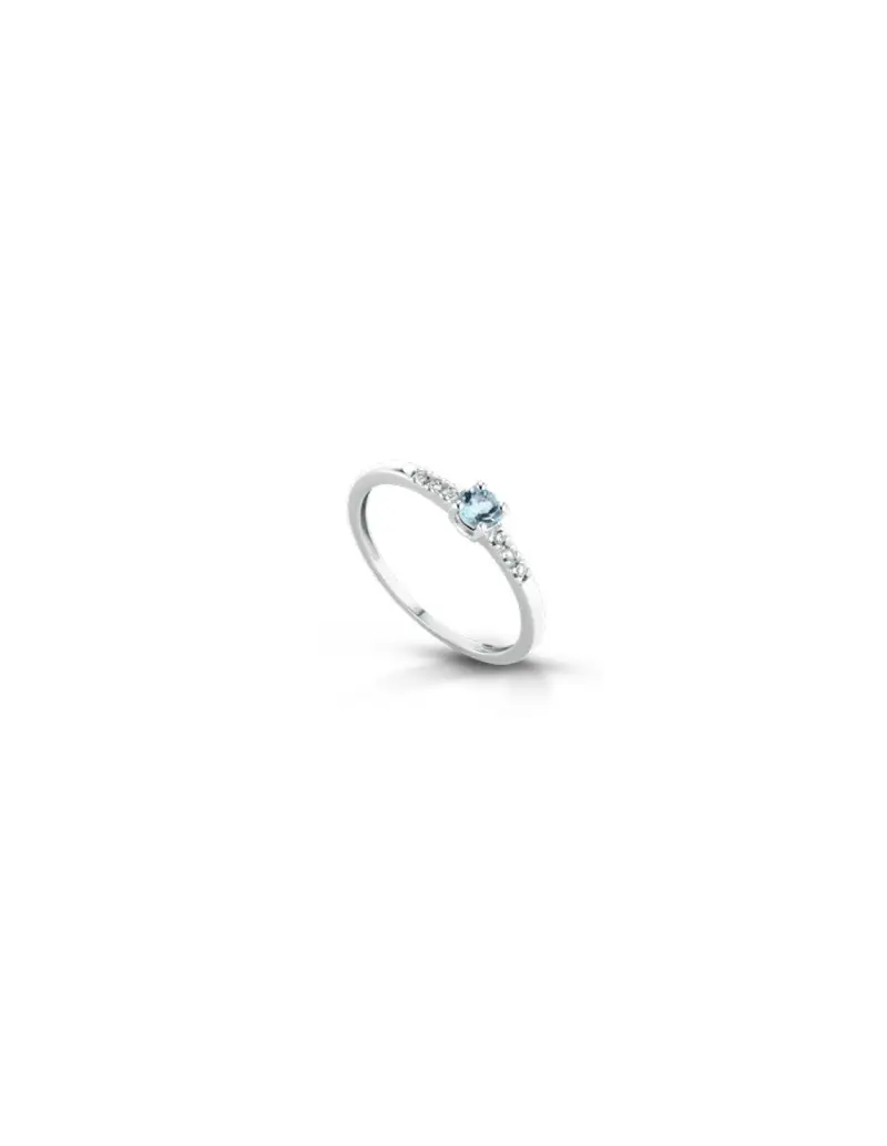 NOTINI-ORO Anello in oro bianco 18Kt con diamanti naturali e acquamarina F-ANFANTASY/2A