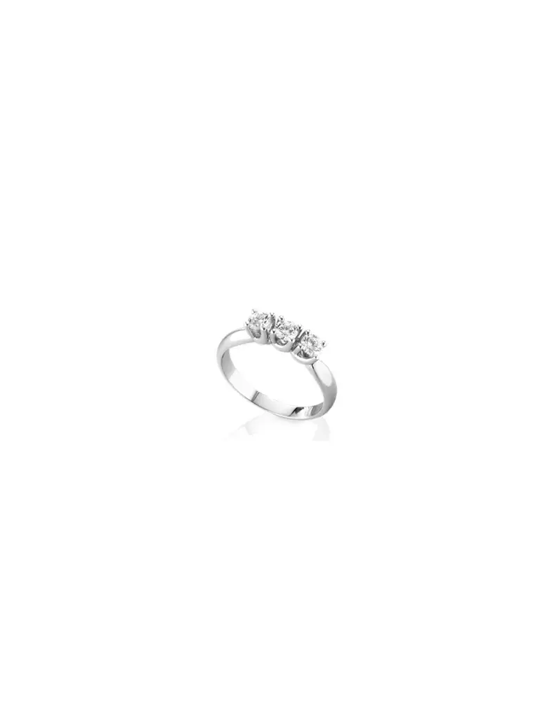 NOTINI-ORO Anello in oro bianco 18Kt trilogy con diamanti naturali C-ANT44018