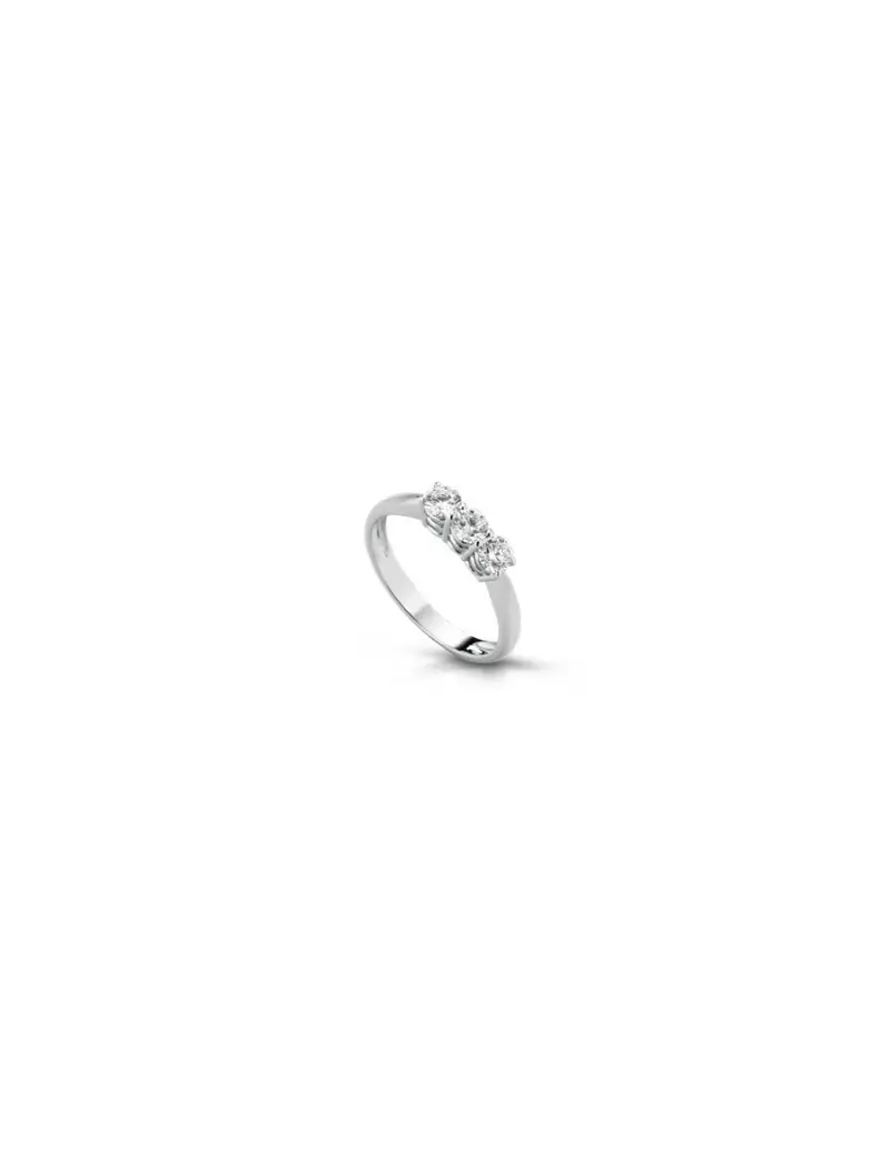 NOTINI-ORO Anello in oro bianco 18Kt trilogy con diamanti naturali C-ANT74027