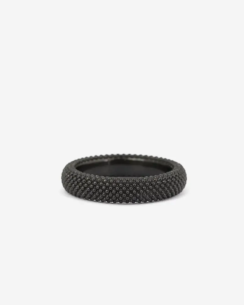 Nove25 Anello Fede Puntinata Total Black