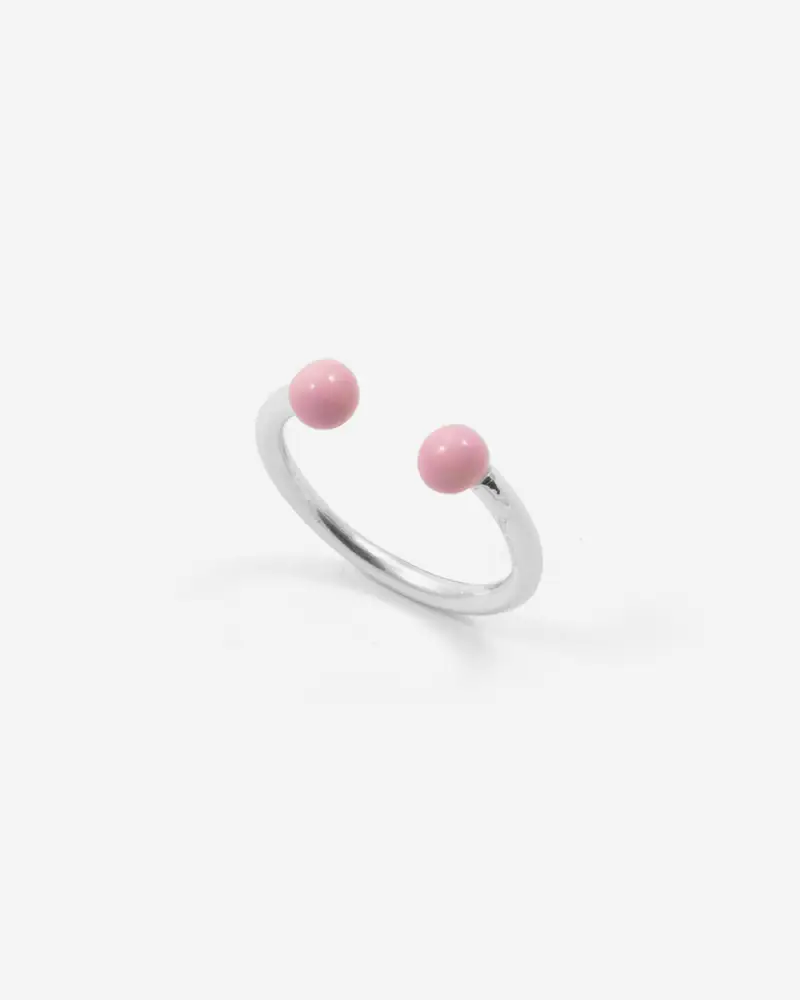 Nove25 Archive Sale 50 Anello Piercing Sfere Grande Rosa Lucido