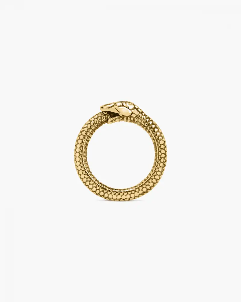 Nove25 Archive Sale 50 Anello Serpente Uroboro Placcato Oro Lucido