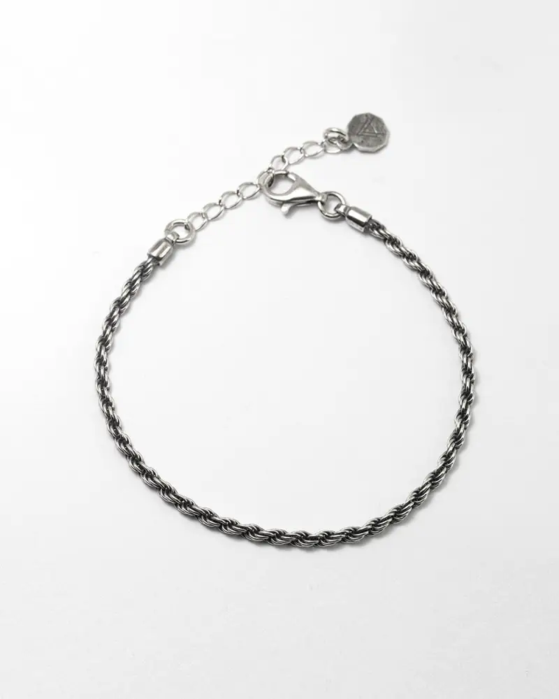 Nove25 Bracciale Corda In Argento 050 Brunito Lucido