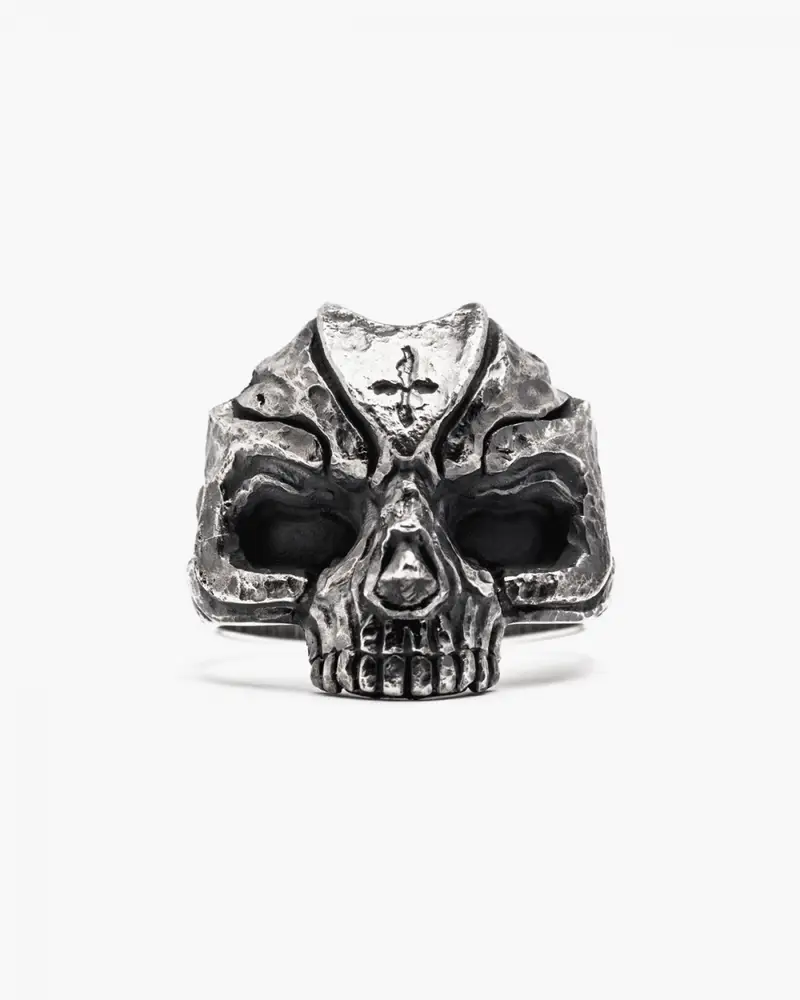 Nove25 Co-Labs Anello Teschio Salmo Brunito Lucido