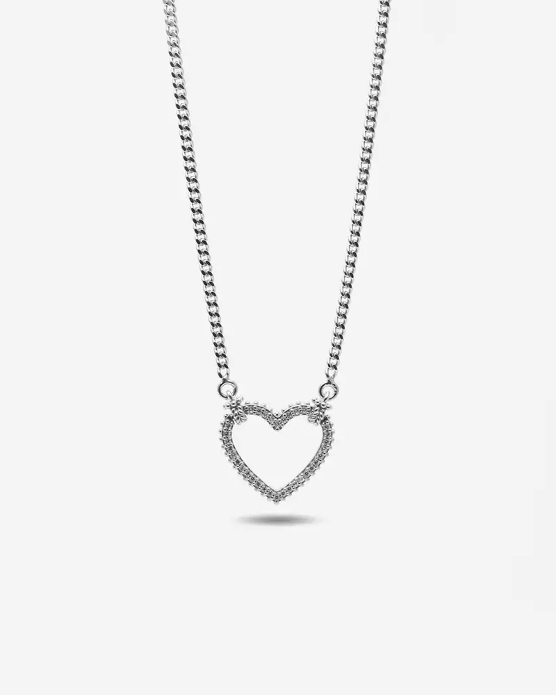 Nove25 Collana Tight Love In Argento Con Cuore Con Brillanti Lucido