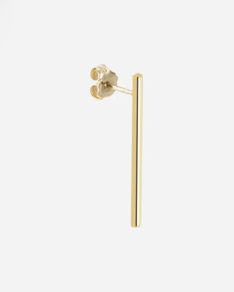 Orecchino Barretta Lunga Golden Single Bar Placcato Oro Lucido