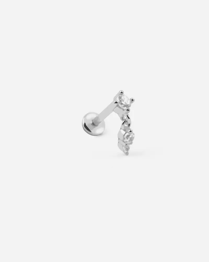 Nove25 Orecchino Piercing Silver Addendum In Argento Con Pietre Lucido