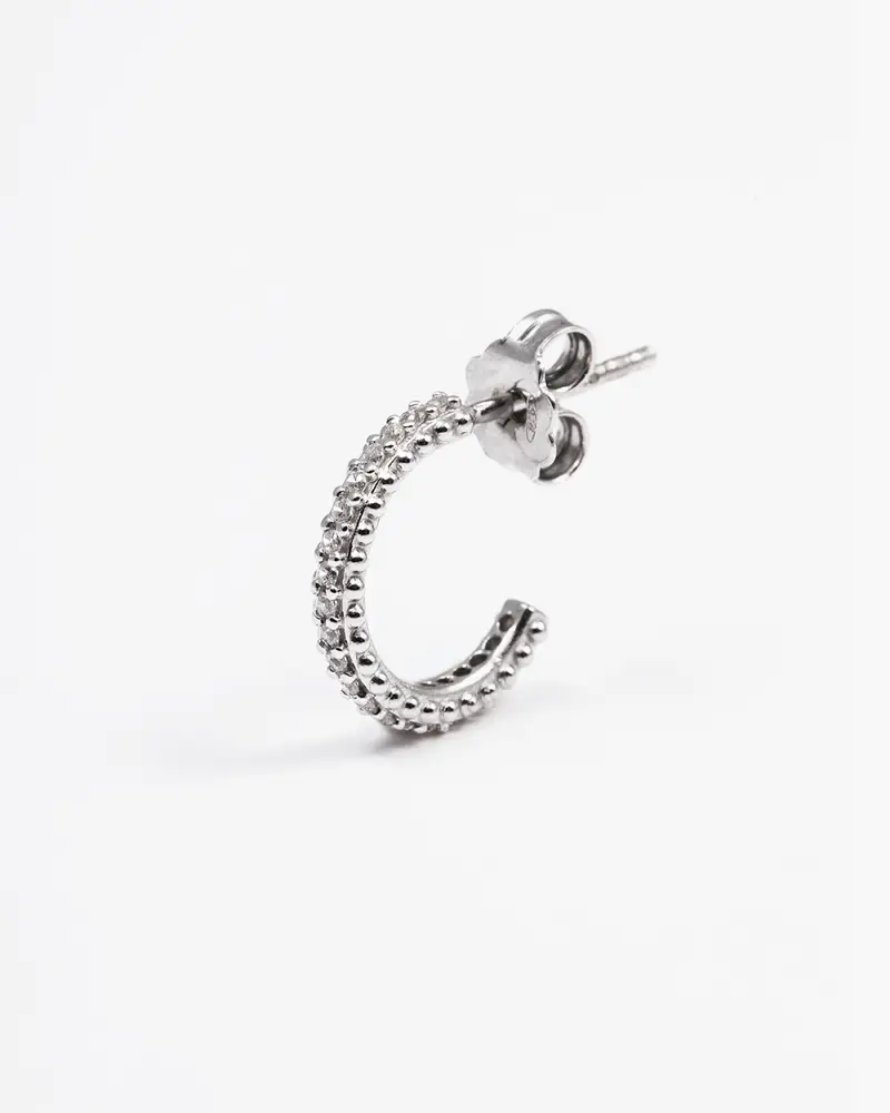 Nove25 Orecchino Shiny Hanger In Argento Con Brillanti Lucido