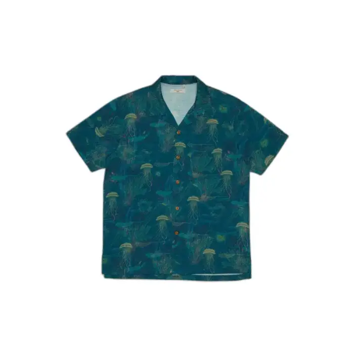 Nudie Jeans Camicia Hawaï Bleu