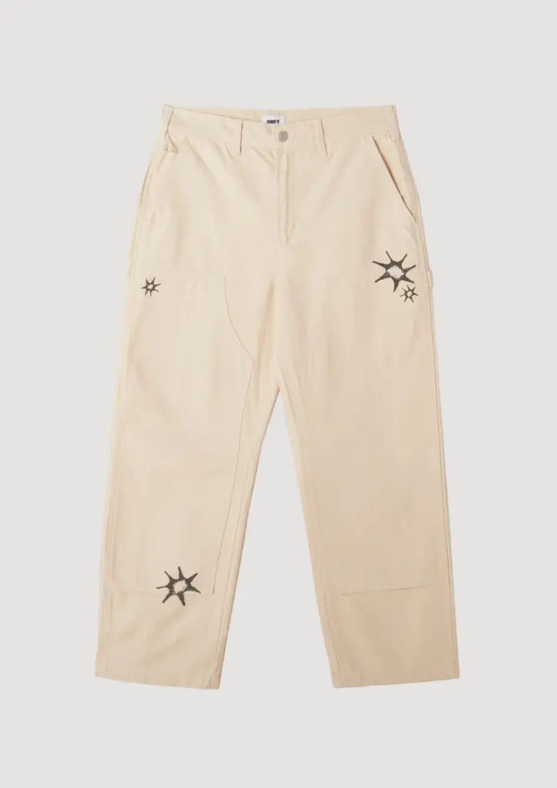 Obey Big Timer Printed Carpenter Pant OFF WHITE