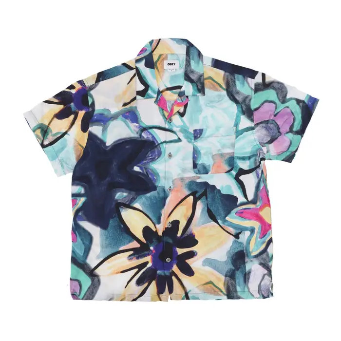 Camicia Manica Corta Uomo Requiem Woven Shirt Strong Blue Multi