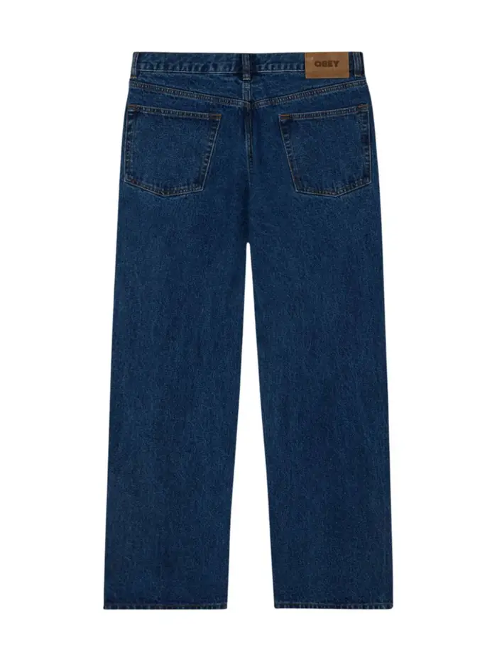 Obey Classic baggy denim pants jeans gamba larga - stone washed indigo BLUE