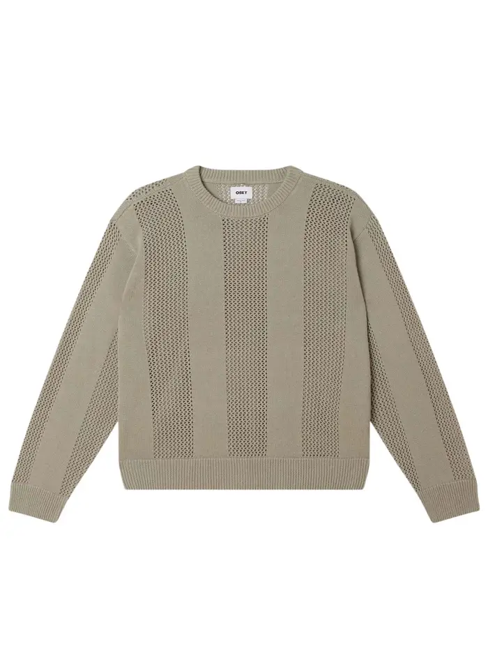 Obey Classic Crochet sweater maglioncino in cotone leggero - london fog GRAY
